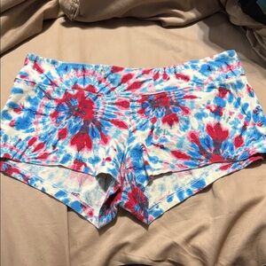 No Boundaries Red and Blue Tie-Dye Athletic Shorts